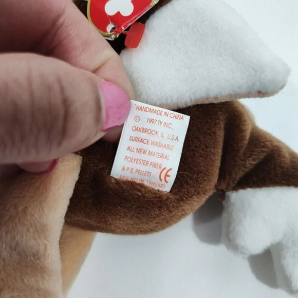 Vintage 1997 Ty Beanie Babies Stretch Ostrich Plush Stuffed Animal with Hang Tag - Picture 5 of 8